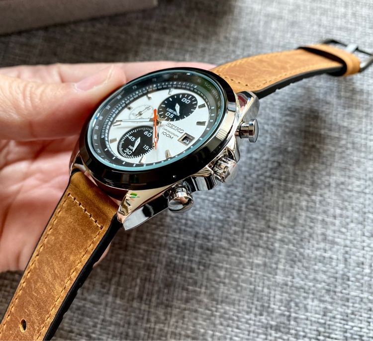 seiko 5 sports โครโนกราฟ จับเวลา สายหนัง รูปที่ 5