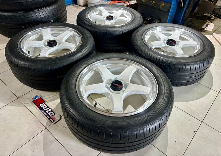 LENSO D1 ขอบ15 4x100 พร้อมยาง 195 55 15 ปี23 ครบชุด รูปที่ 2