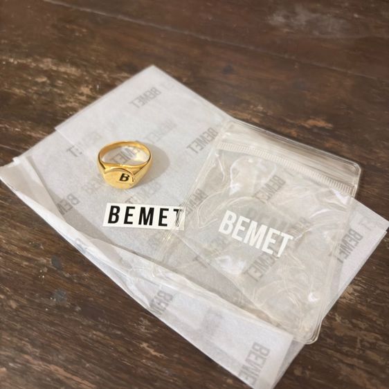 ทองเหลือง แหวนแฟชั่น แบรนด์ Bemet.Studio  สีดาร์คโกลด์