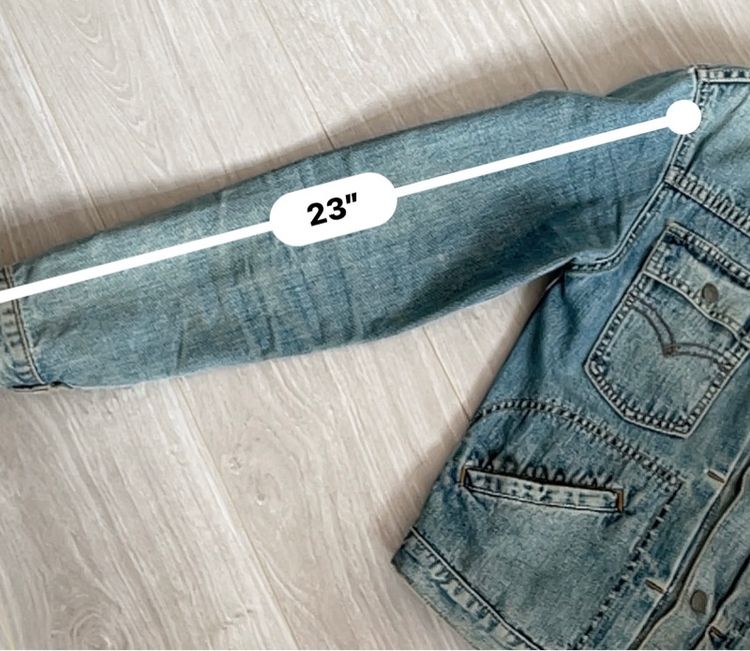 90's Levi's 70752-12 denim jacket with short horn tag made in Hong Kong size M  รูปที่ 18