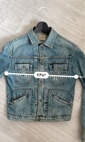 90's Levi's 70752-12 denim jacket with short horn tag made in Hong Kong size M  รูปที่ 16