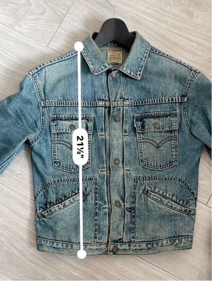 90's Levi's 70752-12 denim jacket with short horn tag made in Hong Kong size M  รูปที่ 17