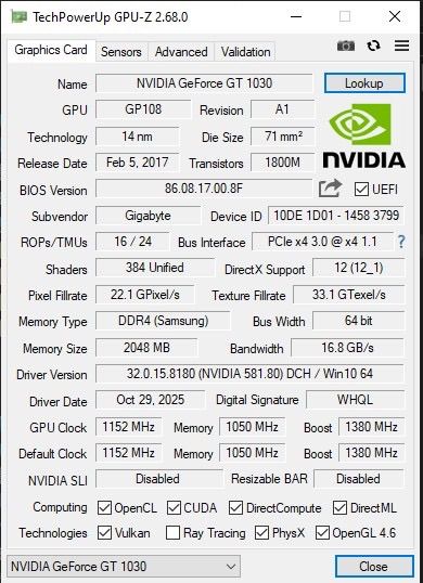 การ์ดจอ GT 1030 2GB รูปที่ 4