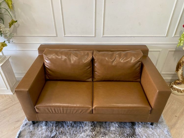โซฟาหนัง สองที่นั่ง สีน้ำตาล  รูปที่ 3