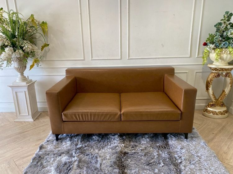 โซฟาหนัง สองที่นั่ง สีน้ำตาล  รูปที่ 4