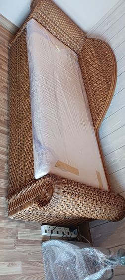 น้ำตาล อื่นๆ 3 ที่นั่ง ขายโซฟาหวายพร้อมเบาะปู