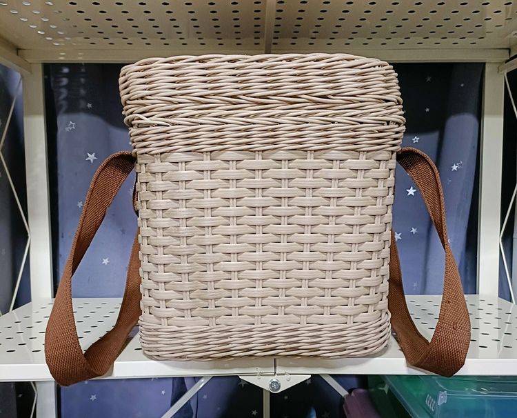 💟 ตระกร้า กระเป๋า หวายสาน ใบใหญ่ งานแฮนด์เมด รูปที่ 3