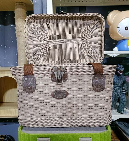 💟 ตระกร้า กระเป๋า หวายสาน ใบใหญ่ งานแฮนด์เมด รูปที่ 4