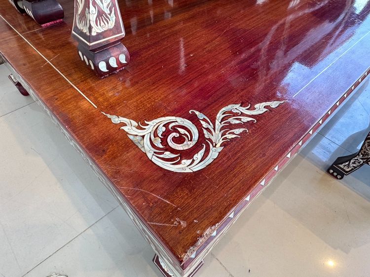 โต๊ะหมู่บูชา 9 งานไม้มะค่าฝังมุก รูปที่ 18