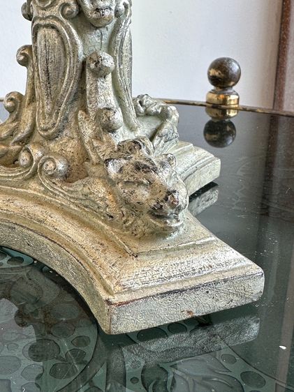 โคมไฟตั้งโต๊ะ โป๊ะผ้า ขอบกุ้นผ้าสีดำ ตัวโคมและฐานเรซิ่น ตกแต่งคริสตัส รูปที่ 14