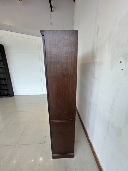 ตู้เก็บของสไตล์วินเทจ 6 บานเปิด โครงไม้จริงปิดแผ่นไม้อัด สีน้ำตาลเข้มลายไม้ รูปที่ 5