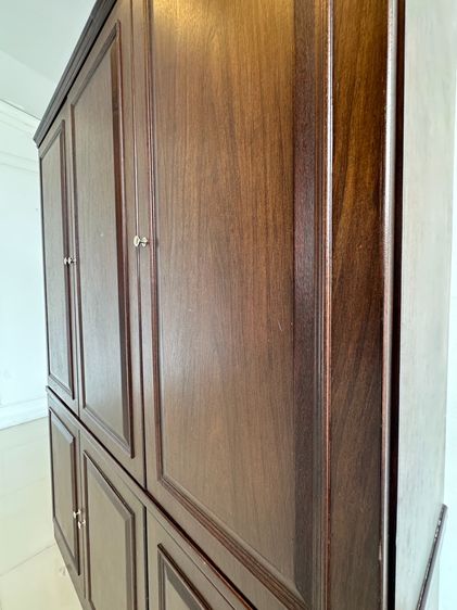 ตู้เก็บของสไตล์วินเทจ 6 บานเปิด โครงไม้จริงปิดแผ่นไม้อัด สีน้ำตาลเข้มลายไม้ รูปที่ 18