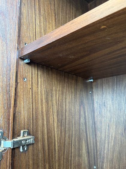 ตู้เก็บของสไตล์วินเทจ 6 บานเปิด โครงไม้จริงปิดแผ่นไม้อัด สีน้ำตาลเข้มลายไม้ รูปที่ 12