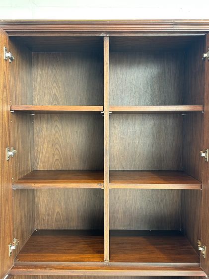 ตู้เก็บของสไตล์วินเทจ 6 บานเปิด โครงไม้จริงปิดแผ่นไม้อัด สีน้ำตาลเข้มลายไม้ รูปที่ 11