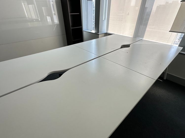 โต๊ะทำงานกลุ่ม 4 ที่นั่ง ท็อปไม้ MDF ผิวลามิเนตสีขาว รูปที่ 7