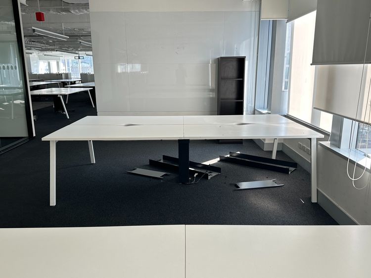 โต๊ะทำงานกลุ่ม 4 ที่นั่ง ท็อปไม้ MDF ผิวลามิเนตสีขาว รูปที่ 5