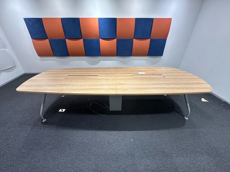 โต๊ะทำงาน โต๊ะประชุม 8-10 ที่นั่ง ท็อปไม้ MDF สีน้ำตาล