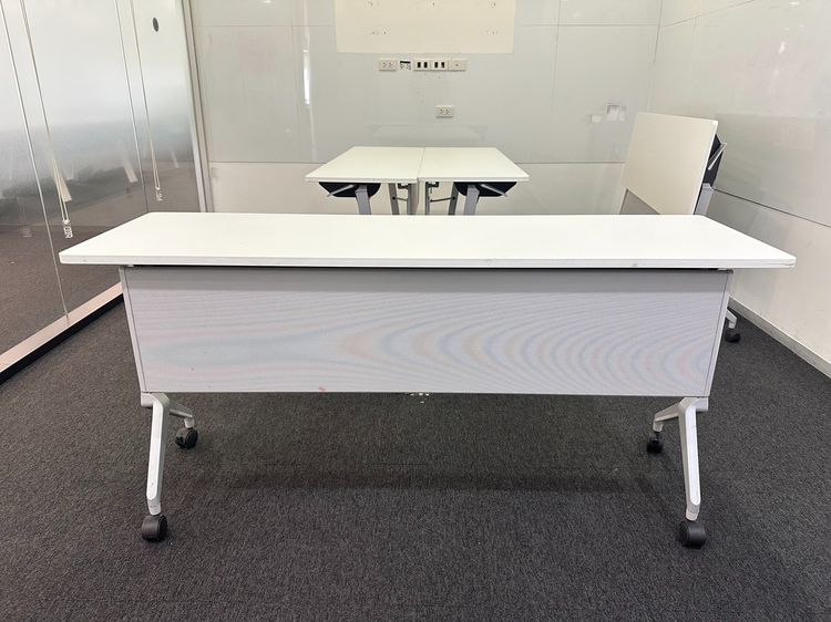 ขาว โต๊ะทำงาน ท็อปไม้ MDF พับได้ แบรนด์ KOKUYO