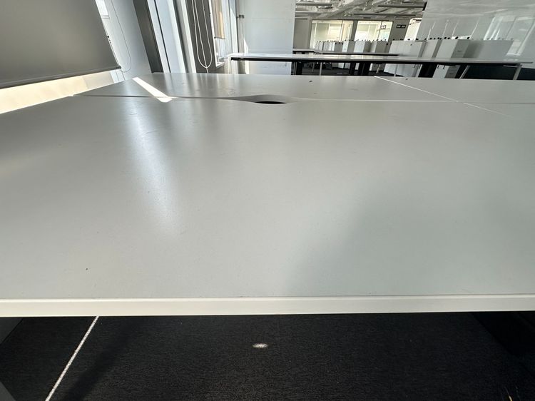 โต๊ะทำงาน 8 ที่นั่ง ท็อปไม้ MDF ผิวลามิเนตสีขาวปิดขอบพลาสติก รูปที่ 6