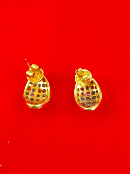 ต่างหูทองคำประดับพลอย รูปที่ 3