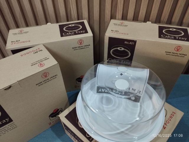 ฝาครอบเค้ก พลาสติกขา ฝาใสทรงกลม รูปที่ 5