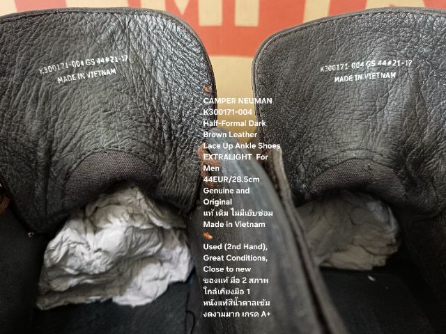 CAMPER NEUMAN Boots, EXTRALIGHT, Men's 44EU(28.5cm) Genuine and Original ของแท้ มือ 2 สภาพใกล้เคียงมือ 1, รองเท้า CAMPER หนังแท้ งดงามมาก รูปที่ 18
