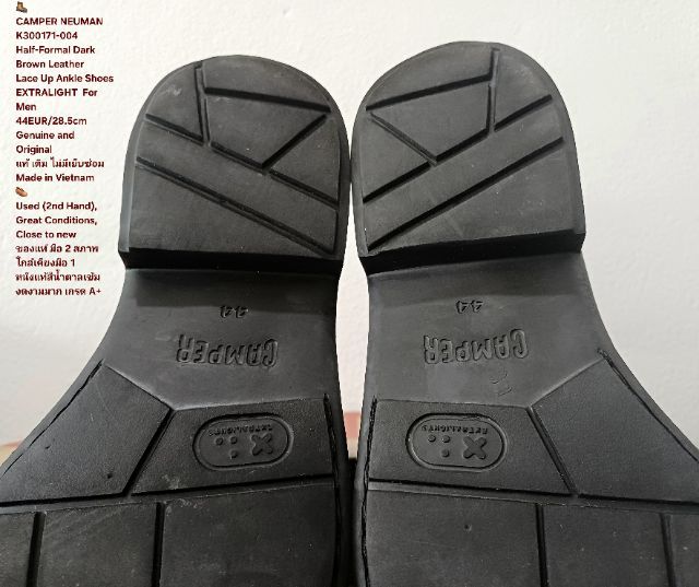 CAMPER NEUMAN Boots, EXTRALIGHT, Men's 44EU(28.5cm) Genuine and Original ของแท้ มือ 2 สภาพใกล้เคียงมือ 1, รองเท้า CAMPER หนังแท้ งดงามมาก รูปที่ 11