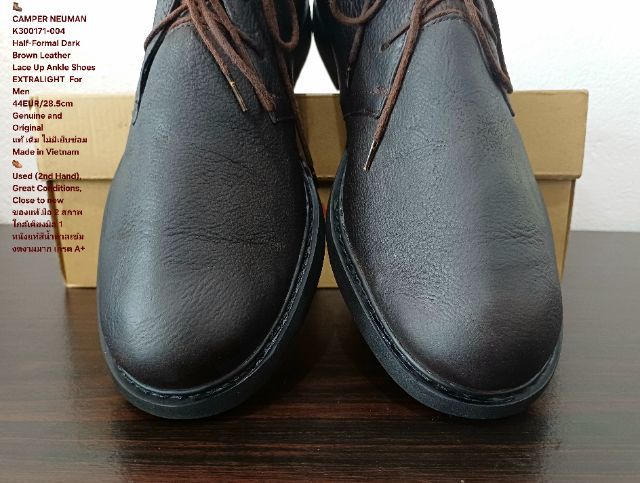 CAMPER NEUMAN Boots, EXTRALIGHT, Men's 44EU(28.5cm) Genuine and Original ของแท้ มือ 2 สภาพใกล้เคียงมือ 1, รองเท้า CAMPER หนังแท้ งดงามมาก รูปที่ 7