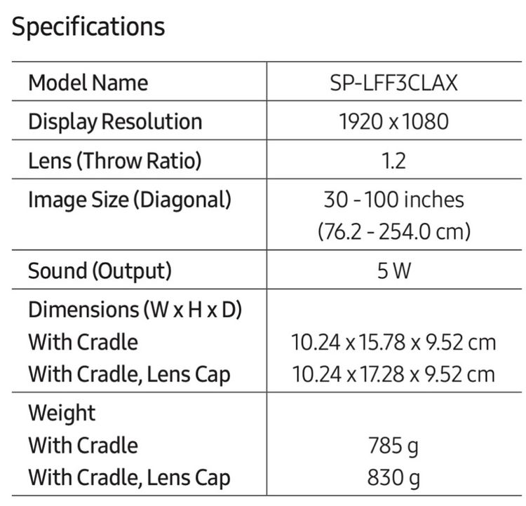 Samsung freestyle projector gen 2 รูปที่ 8