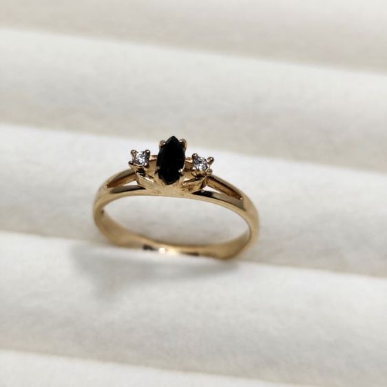 เงิน 🔖แหวนSAVAS ไพลินแท้  สีทองสด งานจากต่างประเทศ