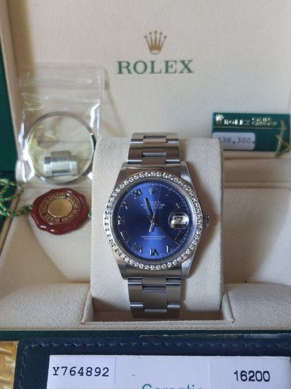 🍓Datejust16200หน้าเงินโรมันปี2003กล่องใบครบๆ รูปที่ 3