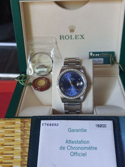 🍓Datejust16200หน้าเงินโรมันปี2003กล่องใบครบๆ รูปที่ 4