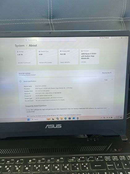 Asus TUF GAMING  FX505DT-AL106T รูปที่ 3