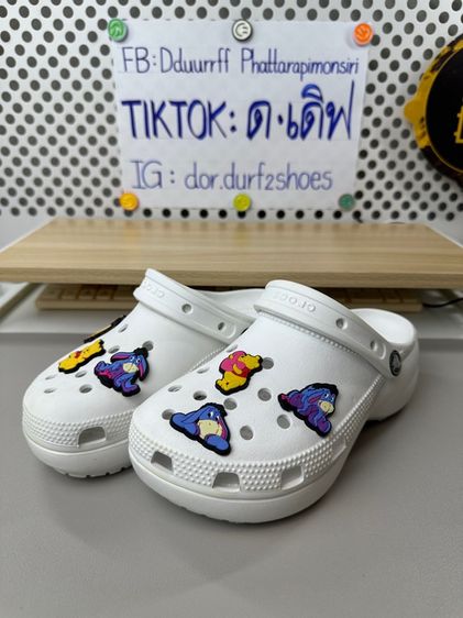 Crocs classic platform white ฟรี จิ๊บบิทซ์ w5