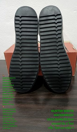 HUNTER Boots, WATERPROOF, Men's 46EU(30.0cm) Genuine and Original ของแท้ มือ 2 สภาพไม่ต่างจากมือ 1, รองเท้า HUNTER ผ้าใบ พื้นเต็ม งดงามมาก รูปที่ 10