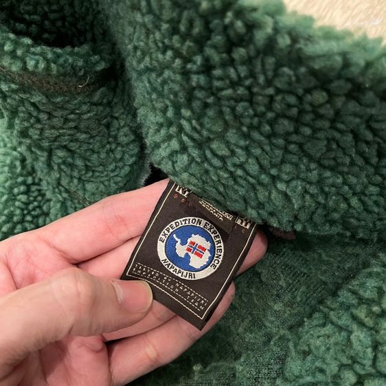 NAPAPIJRI Geographic Fleece Sherpa Zip Pullover Jacket Mens Size M  รูปที่ 4