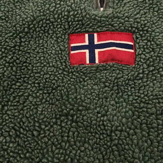  NAPAPIJRI Geographic Fleece Sherpa Zip Pullover Jacket Mens Size M  รูปที่ 2