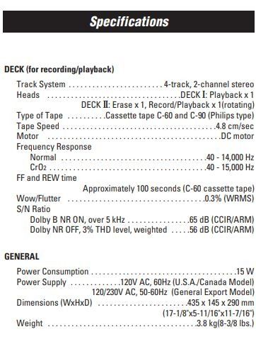 TEAC W-600R เครื่องเล่นเทปคู่ เครื่องใหม่ รูปที่ 5