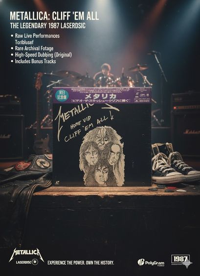 Metallica ชุด Cliff 'Em All The 1987 Laserdisc LD NTSC Japan มี OBI แผ่นซีล