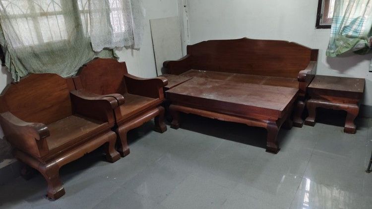 เฟอร์นิเจอร์เก่า ชุดรับแขกไม้สักแท้