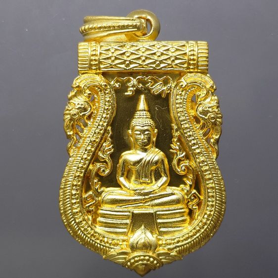 เหรียญเสมาฉลุลายยกองค์ พระพุทธโสธร รุ่นมหามงคลย้อนยุค เนื้อบรอนซ์นอกชุบทอง วัดโสธรวรารามวรวิหาร ปี2555 พร้อมกล่องเดิม รูปที่ 2