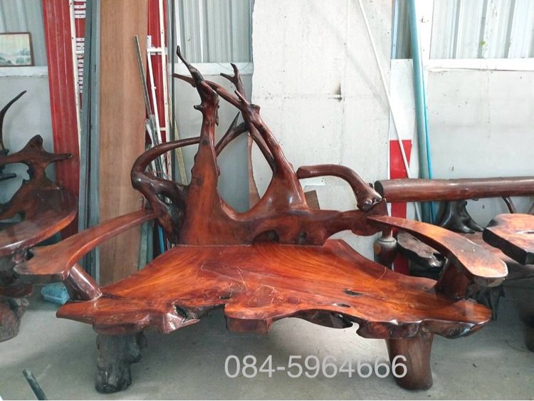 น้ำตาล อื่นๆ อื่นๆ 🪾ไม้แผ่นเดียว เดิมๆ งานแท้ เก้าอี้ไม้ราก(Root Chair) เก้าอี้ไม้โคนต้น, เก้าอี้ไม้ชิ้นใหญ่ธรรมชาติ🪵