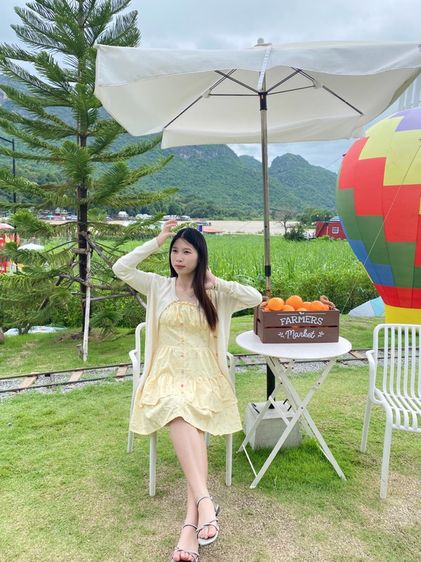 เดรสลายจุดสีเหลืองสดใส💛 (เทียบมือ1) รูปที่ 3