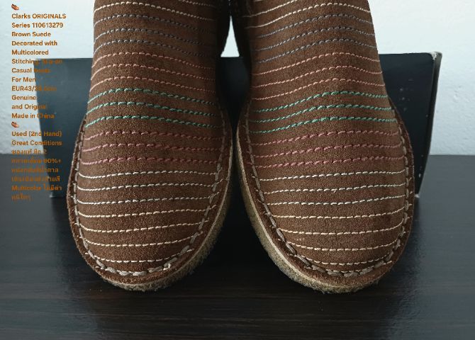 Clarks ORIGINALS, Slip-on Boots for Men 43EU(28.0vm) Genuine and Original ของแท้ มือ 2 สภาพเยี่ยม, รองเท้า Clarks หนังแท้ พื้นเต็ม สวยมาก รูปที่ 7