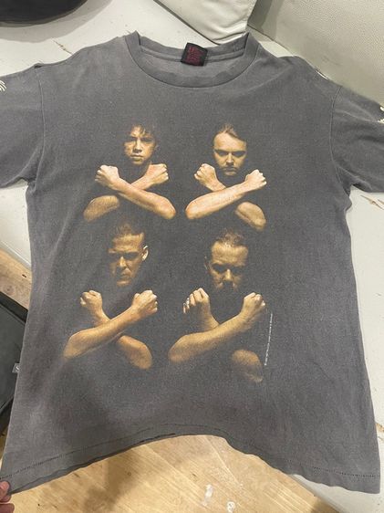 ดำ แขนสั้น เสื้อทีเชิ้ต Vintage METALLICA Heavy Metal Band - Birth School Death 1992 Fine LT-Shirt USA