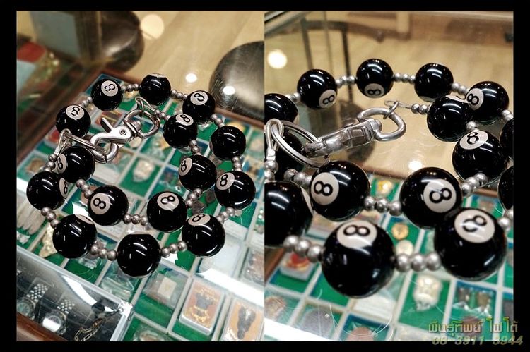 สายคล้องกระเป๋าสตางค์ 8 ball งานญี่ปุ่น แกนกลางเป็นสลิง บอลทั้งหมด 15 ลูก รูปที่ 2