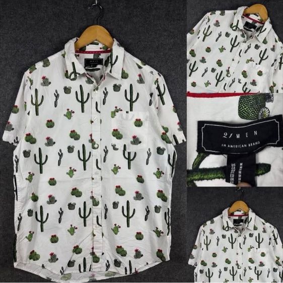เสื้อเชิ้ต HAWAII by 21 MEN แท้ 💯 size M ขนาดอก 22 ยาว 28 นิ้ว สภาพใหม่มาก ดีเทลสวย ลายสวยตัดเย็บดีหายากน่าสะสมครับ รูปที่ 2