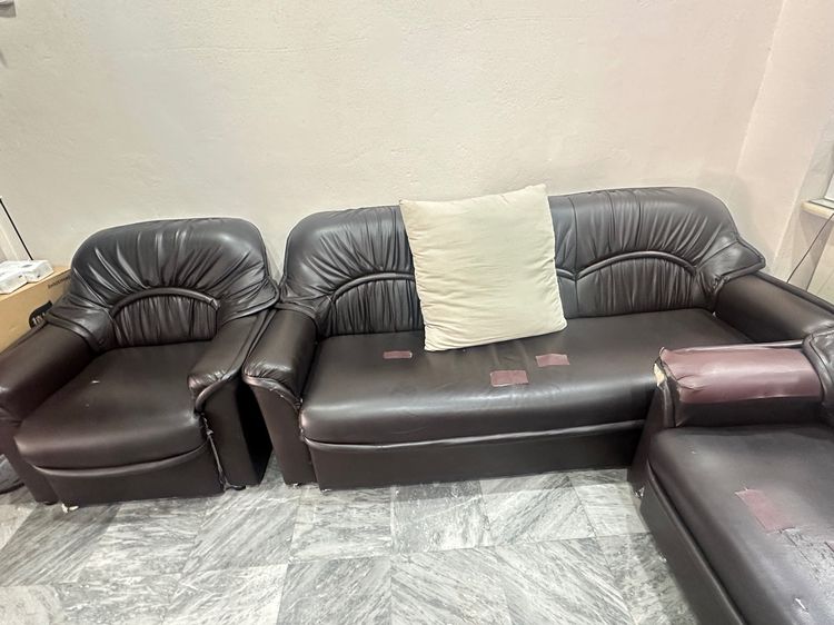 โซฟาหนัง สีดำ ทั้งเซ็ท รูปที่ 3