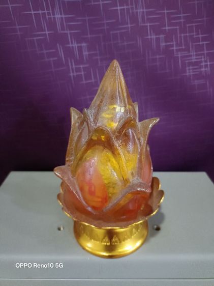 พานทองดอกบัวทองไหล หลวงพ่อทองวัดเขาตะเครา รับประกันพระแท้ตลอดชีพ รูปที่ 2