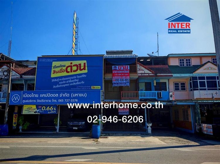 อาคารพาณิชย์ 3 ชั้น 32.7 ตร.ว. อาคารพาณิชย์ ซอยวัดปรีดาราม ใกล้เมืองไทยแคปปิตอล ถนนโพธิ์ช่อ นครปฐม ถนนชนบท5003 สามพราน นครปฐม